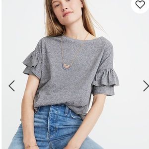 Madewell Tops - Madewell Ruffle-Sleeve Tee size extra small Madewell Tops - Madewell Ruffle-Sleeve Tee size extra small